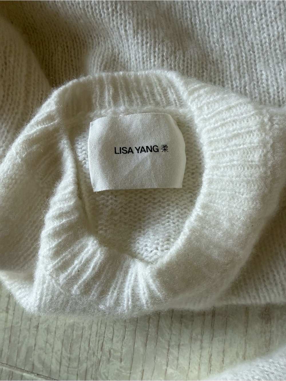 Cropped White Crewneck Women's Sweater